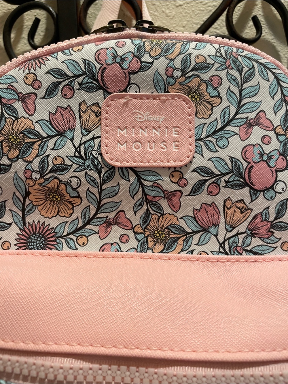 Disney Minnie Mouse Pink Floral Backpack - Picture 2 of 10